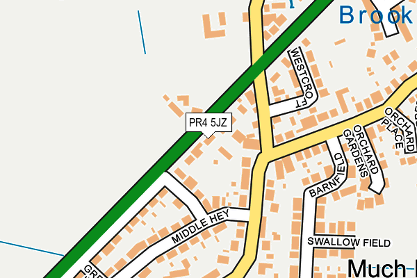 PR4 5JZ map - OS OpenMap – Local (Ordnance Survey)
