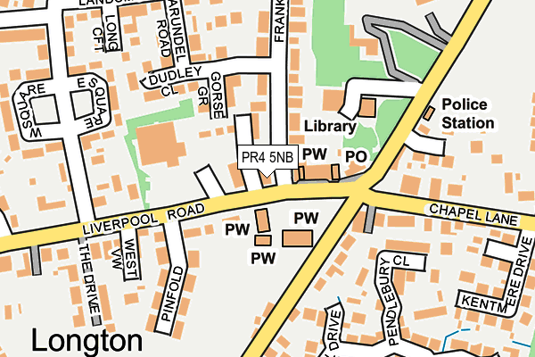 PR4 5NB map - OS OpenMap – Local (Ordnance Survey)