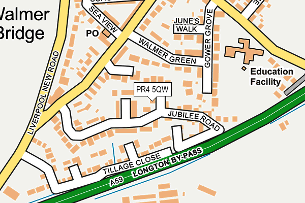 PR4 5QW map - OS OpenMap – Local (Ordnance Survey)