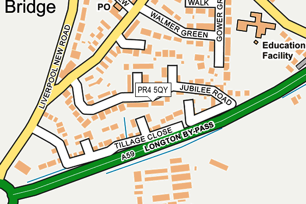 PR4 5QY map - OS OpenMap – Local (Ordnance Survey)