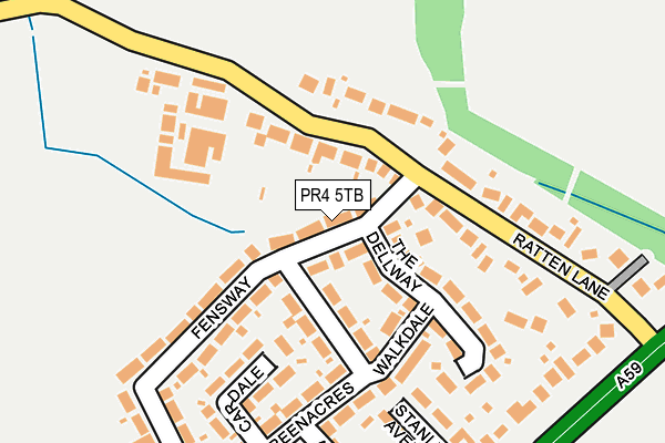 PR4 5TB map - OS OpenMap – Local (Ordnance Survey)