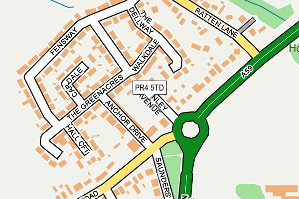 PR4 5TD map - OS OpenMap – Local (Ordnance Survey)