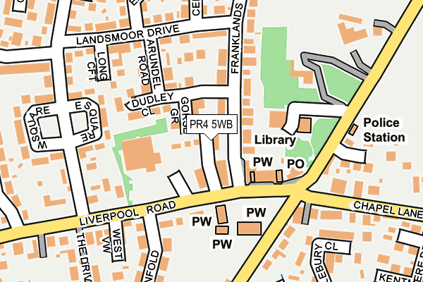 PR4 5WB map - OS OpenMap – Local (Ordnance Survey)