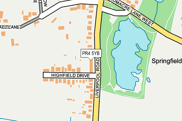 PR4 5YB map - OS OpenMap – Local (Ordnance Survey)