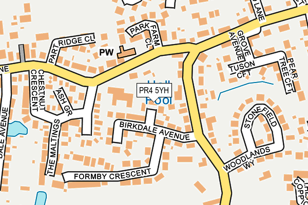PR4 5YH map - OS OpenMap – Local (Ordnance Survey)