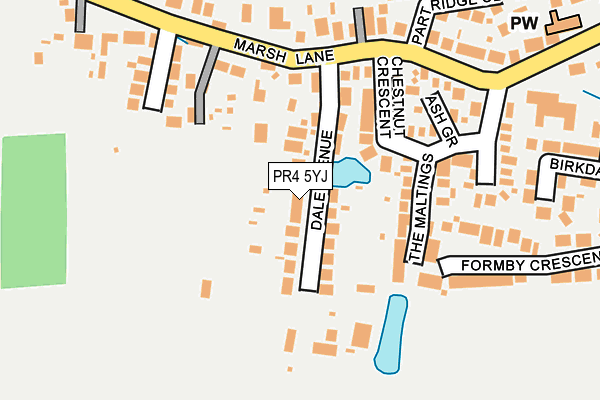 PR4 5YJ map - OS OpenMap – Local (Ordnance Survey)