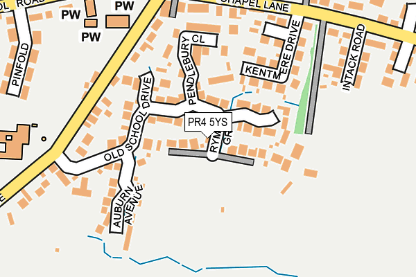PR4 5YS map - OS OpenMap – Local (Ordnance Survey)