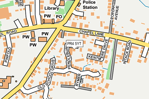 PR4 5YT map - OS OpenMap – Local (Ordnance Survey)