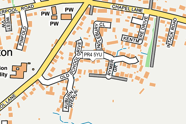 PR4 5YU map - OS OpenMap – Local (Ordnance Survey)