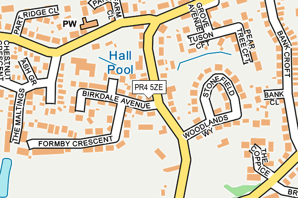 PR4 5ZE map - OS OpenMap – Local (Ordnance Survey)