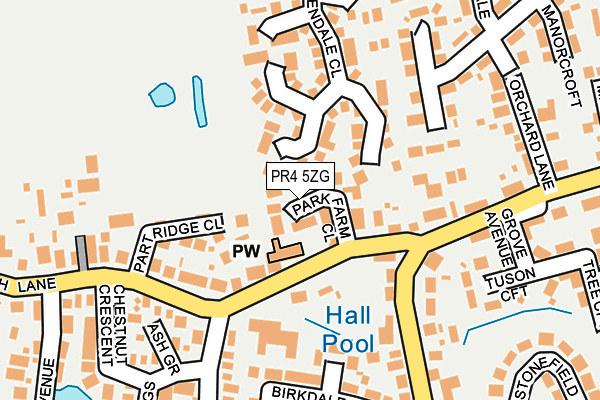 PR4 5ZG map - OS OpenMap – Local (Ordnance Survey)
