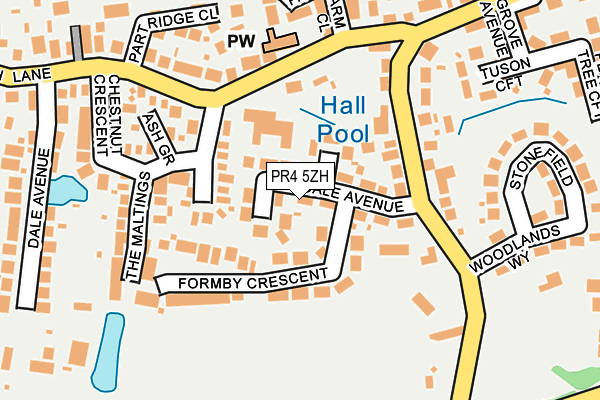 PR4 5ZH map - OS OpenMap – Local (Ordnance Survey)