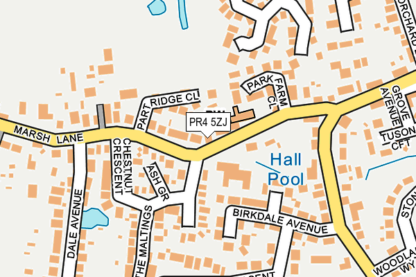 PR4 5ZJ map - OS OpenMap – Local (Ordnance Survey)