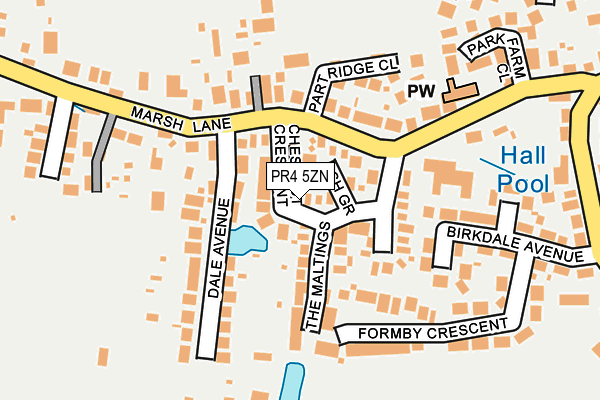 PR4 5ZN map - OS OpenMap – Local (Ordnance Survey)