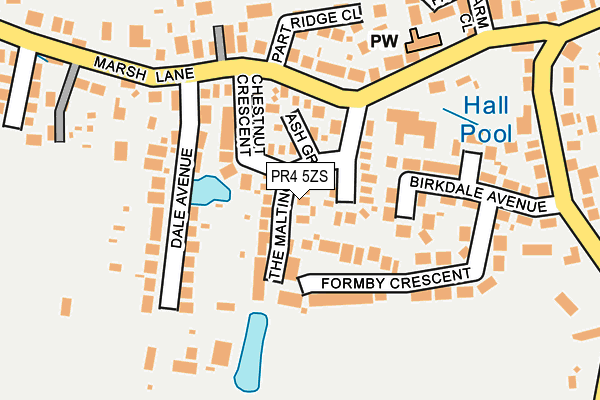 PR4 5ZS map - OS OpenMap – Local (Ordnance Survey)