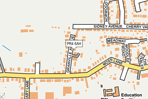 PR4 6AH map - OS OpenMap – Local (Ordnance Survey)