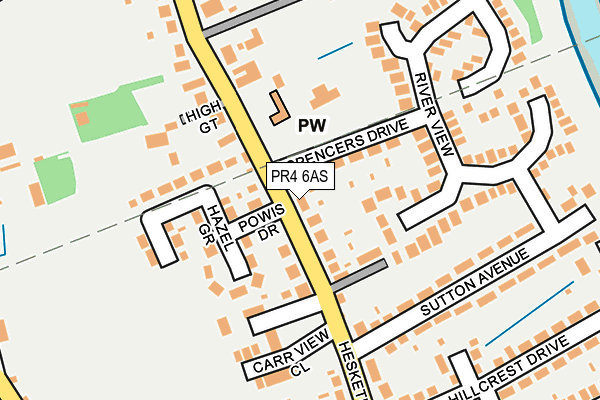 PR4 6AS map - OS OpenMap – Local (Ordnance Survey)