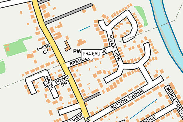 PR4 6AU map - OS OpenMap – Local (Ordnance Survey)