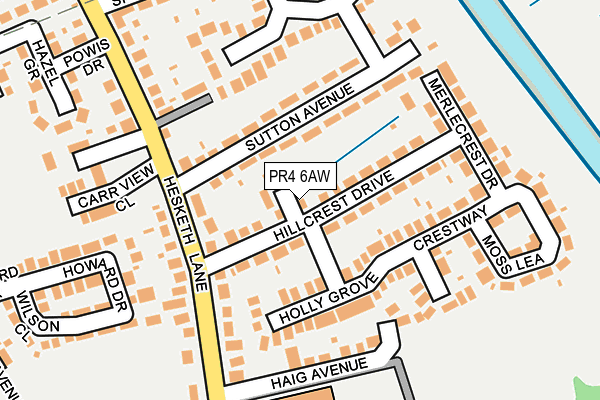 PR4 6AW map - OS OpenMap – Local (Ordnance Survey)