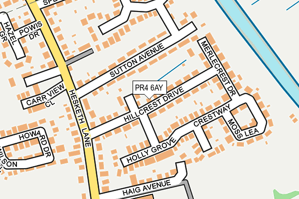 PR4 6AY map - OS OpenMap – Local (Ordnance Survey)