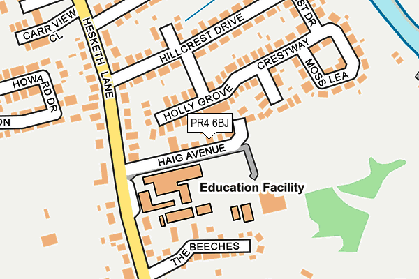 PR4 6BJ map - OS OpenMap – Local (Ordnance Survey)