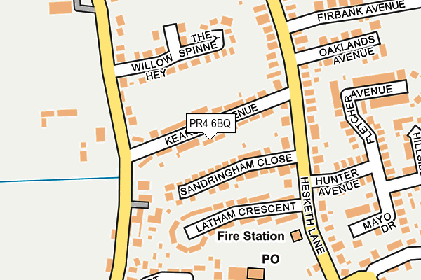 PR4 6BQ map - OS OpenMap – Local (Ordnance Survey)