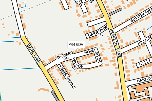 PR4 6DA map - OS OpenMap – Local (Ordnance Survey)