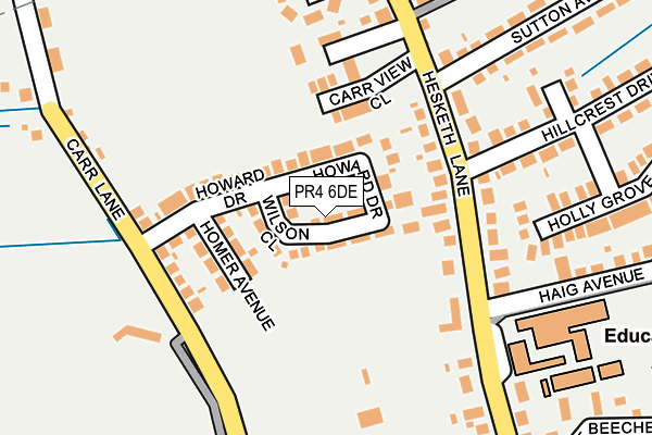 PR4 6DE map - OS OpenMap – Local (Ordnance Survey)