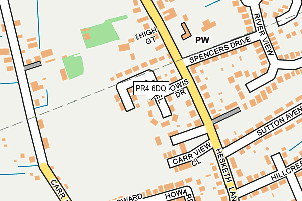 PR4 6DQ map - OS OpenMap – Local (Ordnance Survey)