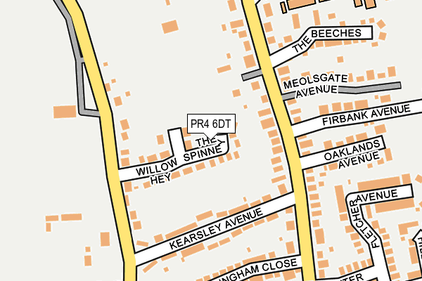 PR4 6DT map - OS OpenMap – Local (Ordnance Survey)