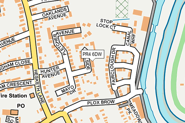 PR4 6DW map - OS OpenMap – Local (Ordnance Survey)