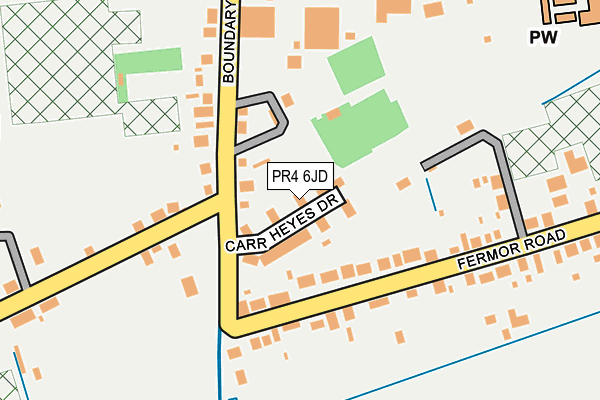 PR4 6JD map - OS OpenMap – Local (Ordnance Survey)