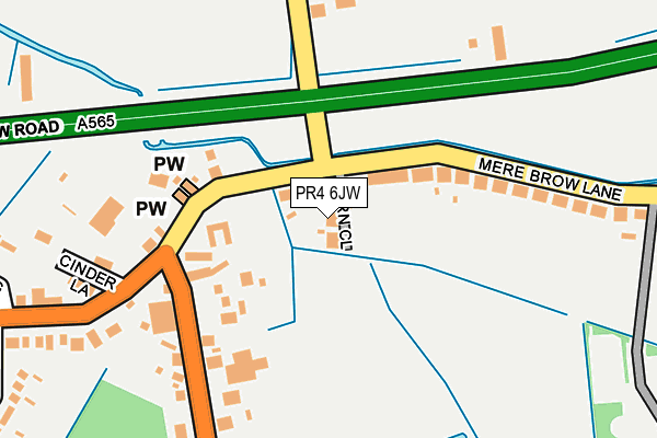PR4 6JW map - OS OpenMap – Local (Ordnance Survey)