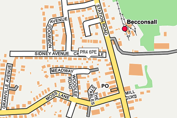 PR4 6PE map - OS OpenMap – Local (Ordnance Survey)