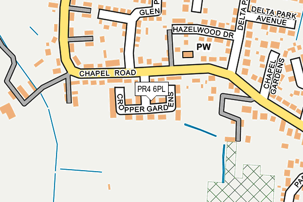 PR4 6PL map - OS OpenMap – Local (Ordnance Survey)