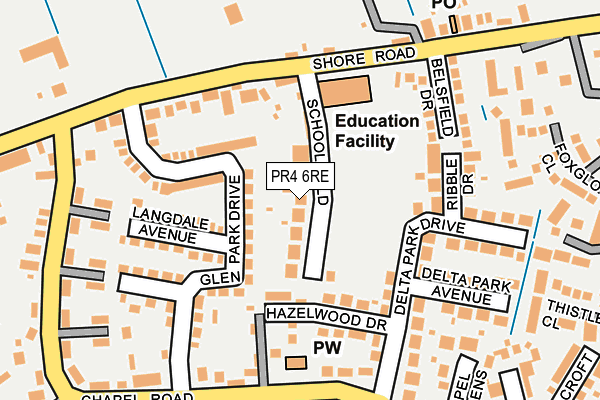 PR4 6RE map - OS OpenMap – Local (Ordnance Survey)
