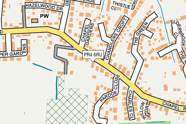 PR4 6RU map - OS OpenMap – Local (Ordnance Survey)