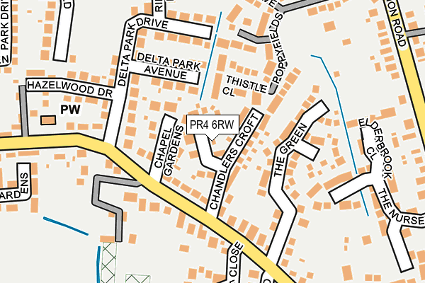 PR4 6RW map - OS OpenMap – Local (Ordnance Survey)