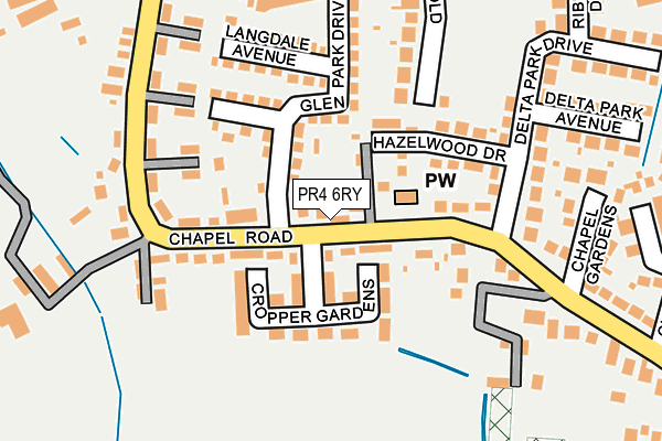 PR4 6RY map - OS OpenMap – Local (Ordnance Survey)