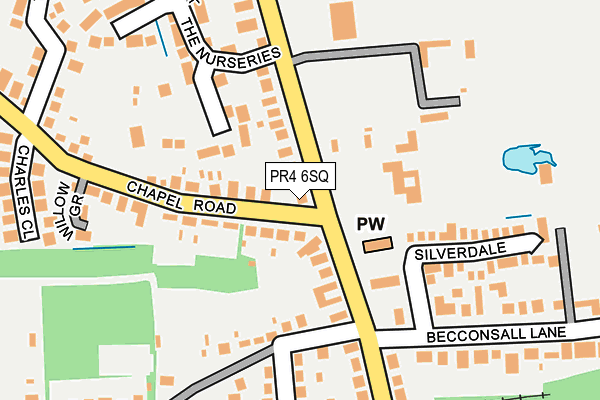 PR4 6SQ map - OS OpenMap – Local (Ordnance Survey)