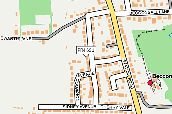 PR4 6SU map - OS OpenMap – Local (Ordnance Survey)
