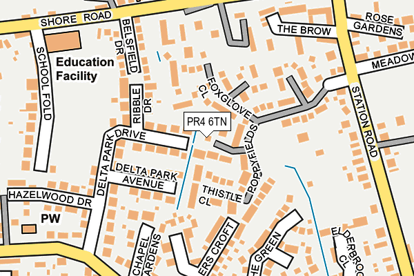 PR4 6TN map - OS OpenMap – Local (Ordnance Survey)