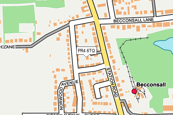 PR4 6TQ map - OS OpenMap – Local (Ordnance Survey)