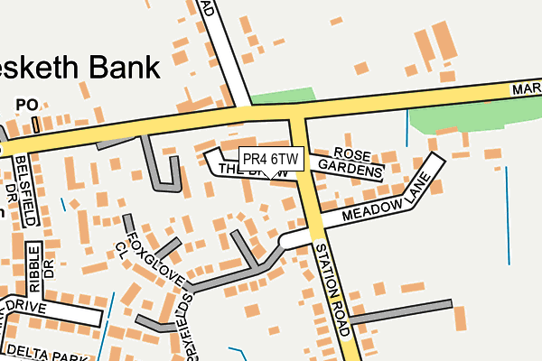 PR4 6TW map - OS OpenMap – Local (Ordnance Survey)
