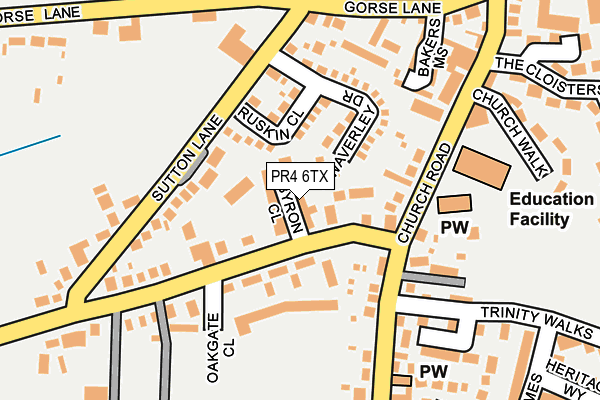 PR4 6TX map - OS OpenMap – Local (Ordnance Survey)