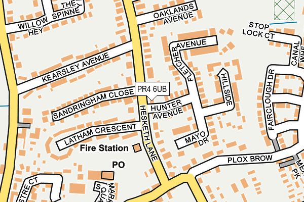 PR4 6UB map - OS OpenMap – Local (Ordnance Survey)