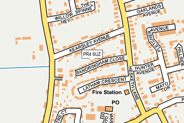 PR4 6UZ map - OS OpenMap – Local (Ordnance Survey)