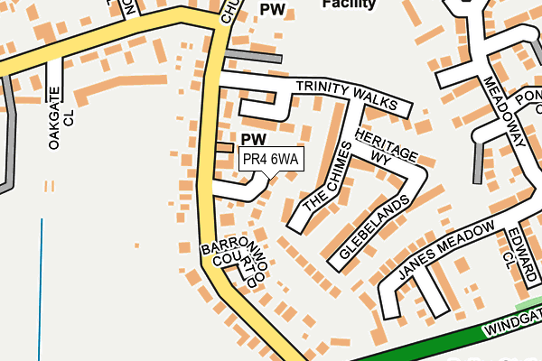 PR4 6WA map - OS OpenMap – Local (Ordnance Survey)