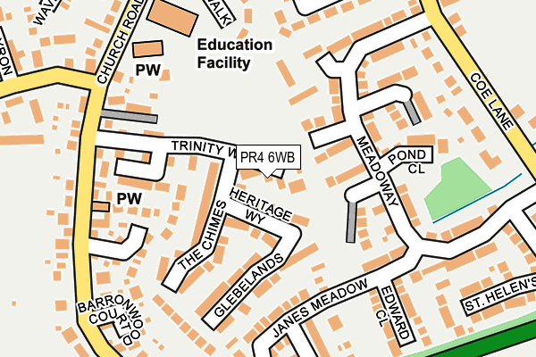PR4 6WB map - OS OpenMap – Local (Ordnance Survey)