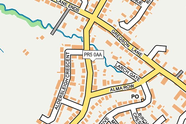 PR5 0AA map - OS OpenMap – Local (Ordnance Survey)